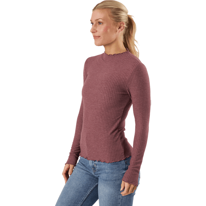 Emma L/s Top z wysokim dekoltem Noos Jr Rose Brown