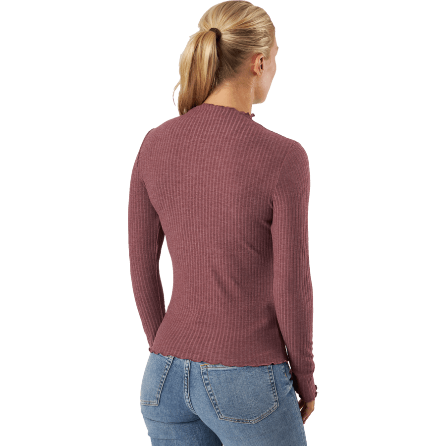 Emma L/s Top z wysokim dekoltem Noos Jr Rose Brown