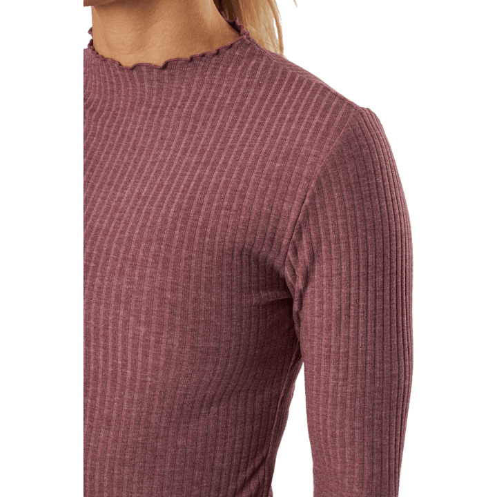 Emma L/s Top z wysokim dekoltem Noos Jr Rose Brown