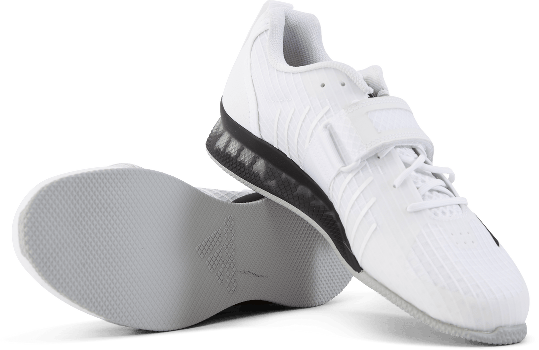 Chaussures d'haltérophilie Adipower 3 : Blanc nuage / Noir noyau / Gris deux