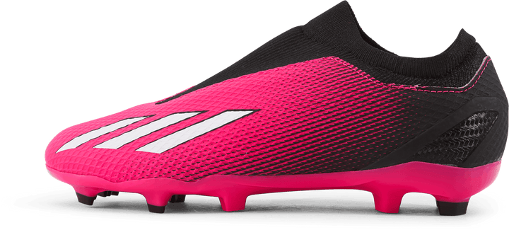 X Speedportal.3 Botas de campo firmes sem cordões Team Shock Pink 2 / Zero Metalic / Core Black