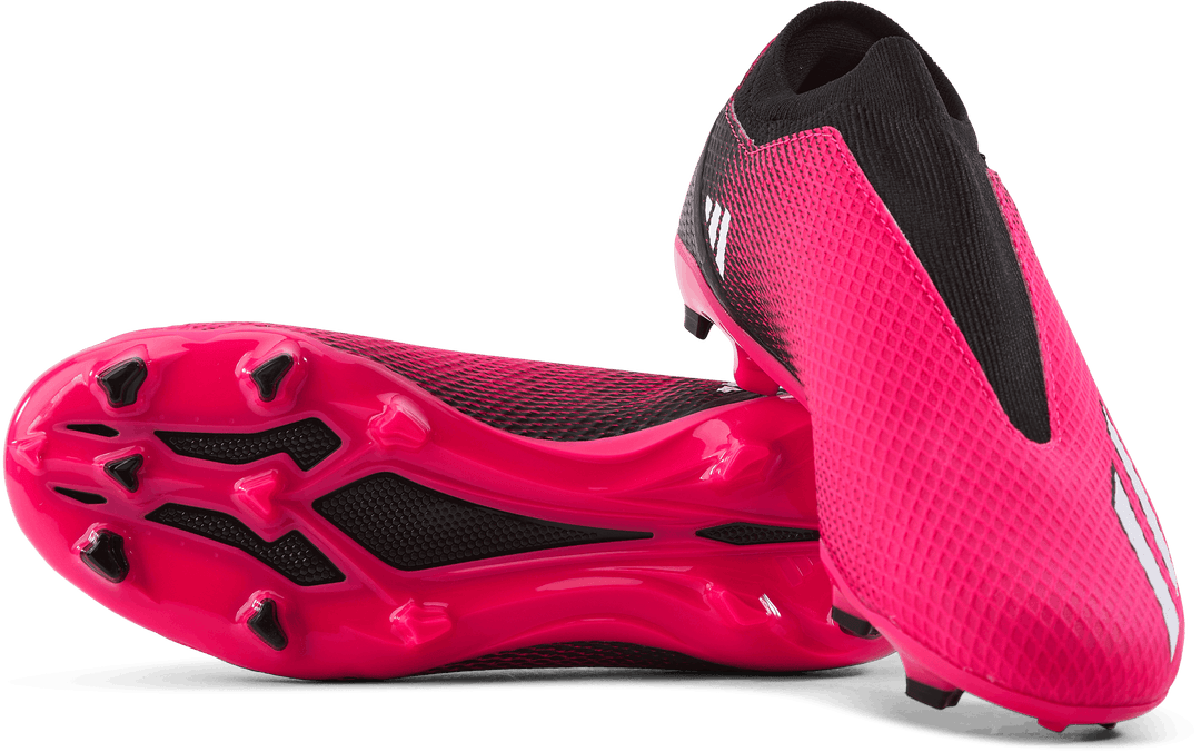 X Speedportal.3 Botas de campo firmes sem cordões Team Shock Pink 2 / Zero Metalic / Core Black