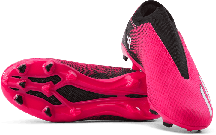 X Speedportal.3 Botas de campo firmes sem cordões Team Shock Pink 2 / Zero Metalic / Core Black