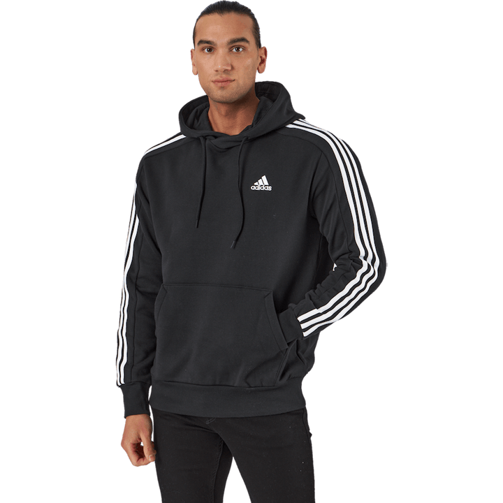 Essentials French Terry 3-Streifen Hoodie Schwarz