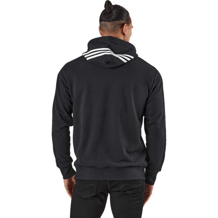 Essentials French Terry 3-Streifen Hoodie Schwarz