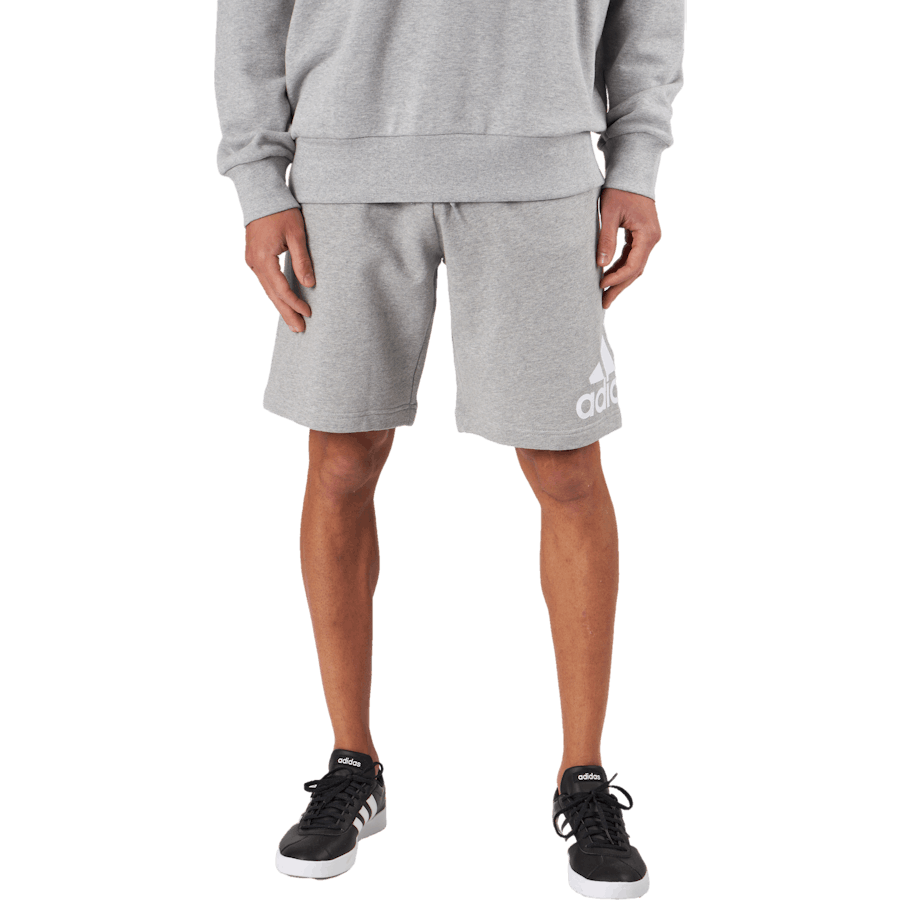 Short Essentials en molleton à gros logo, gris moyen chiné