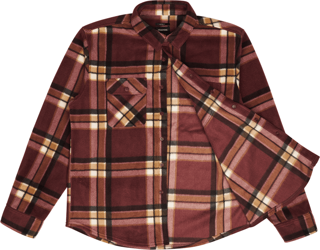 Bowery L/s Arctic Stretch Fleece Mahagoni kariert