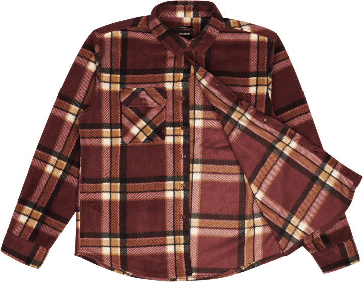 Bowery L/s Arctic Stretch Fleece Mahagoni kariert