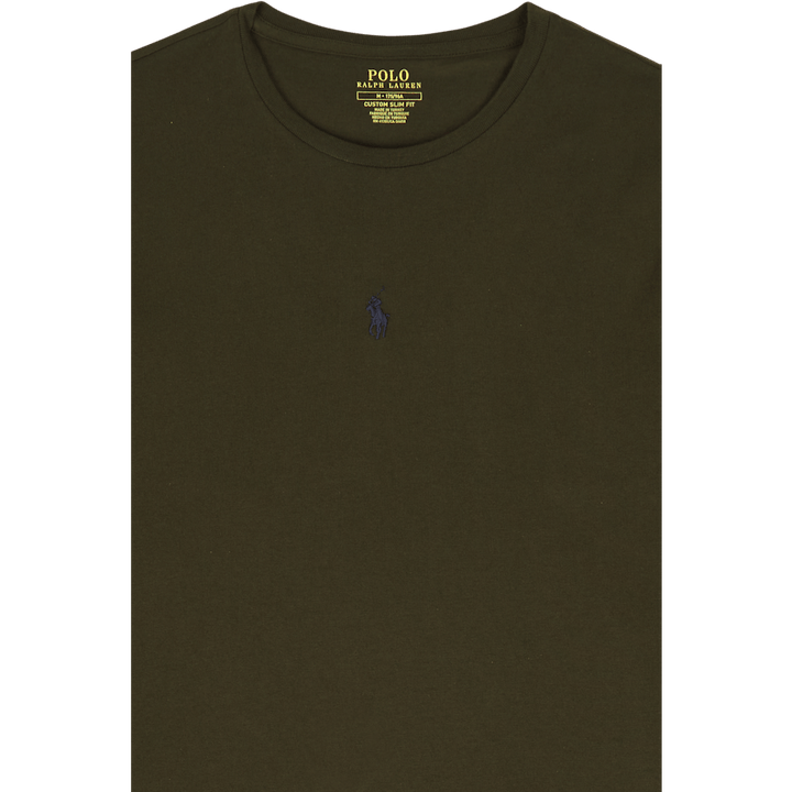 T-skjorte med besetning og smal passform i jersey med spesialtilpasset hals