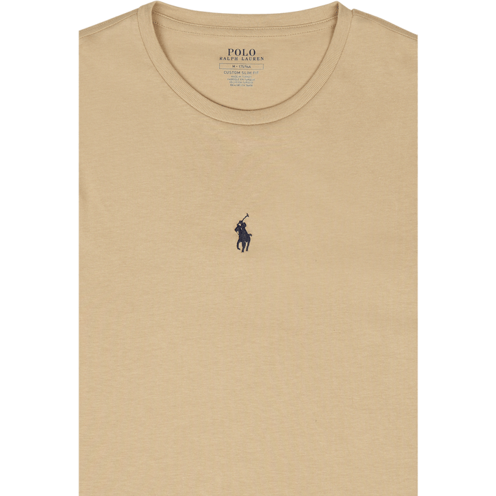 T-skjorte med rund hals i jersey og smal passform Classic Khaki