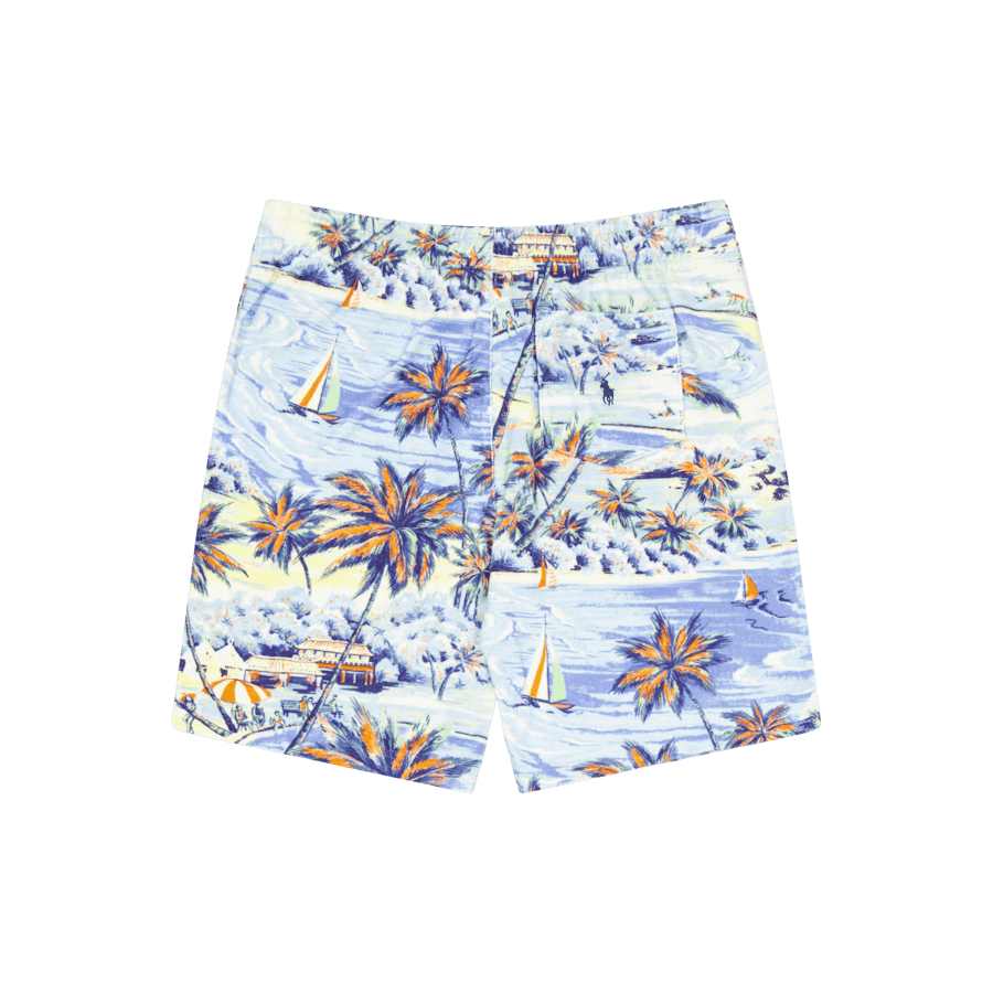 Pantaloncini in spugna da 9 pollici con stampa tropicale Hawaiian Beach Bazaar