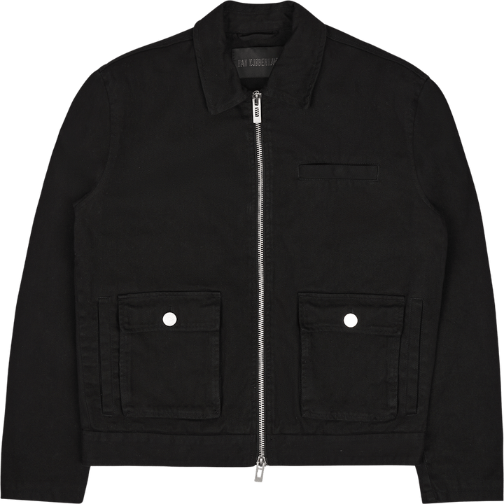 Veste cargo carrée en coton noir