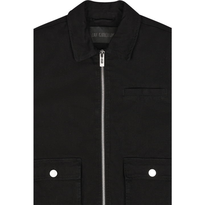 Veste cargo carrée en coton noir