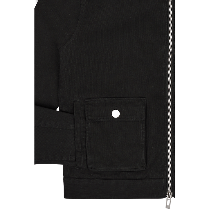 Veste cargo carrée en coton noir