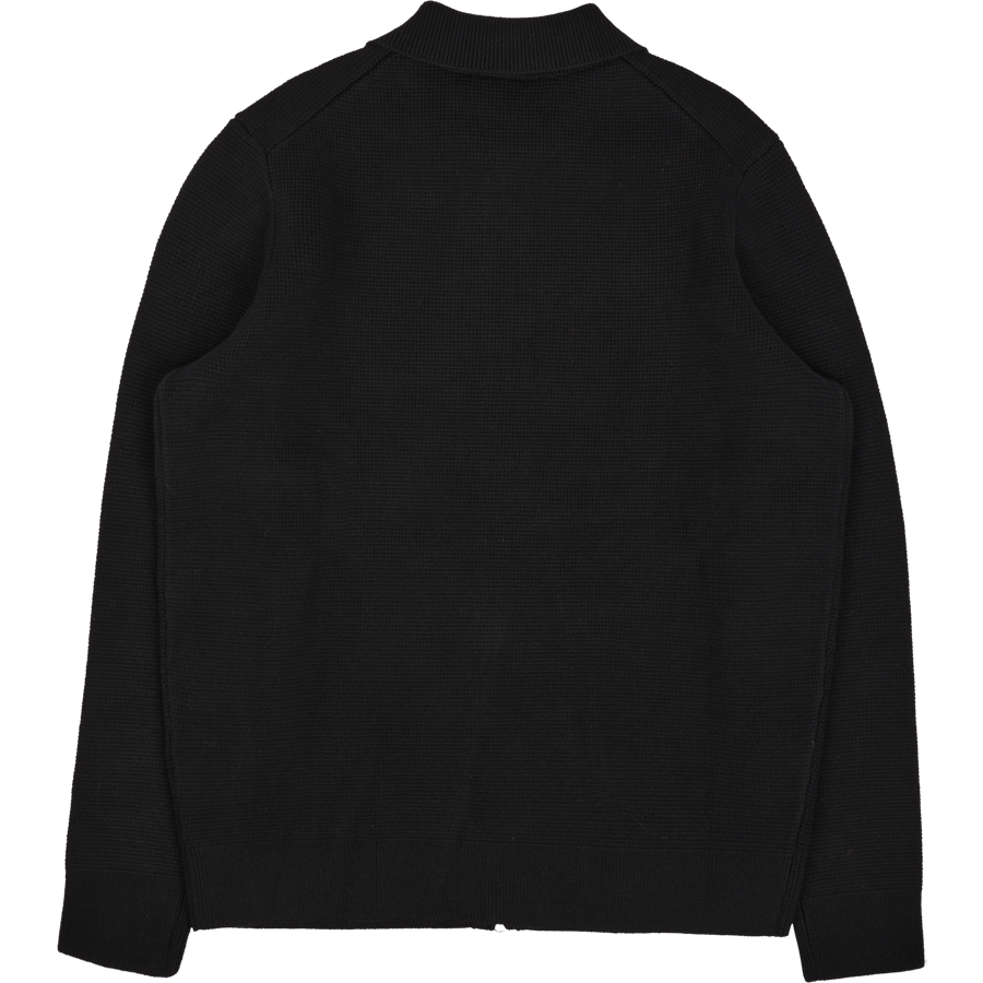 Lyle & Scott Milano stickad genomskinlig skjorta med dragkedja Z865 Jet