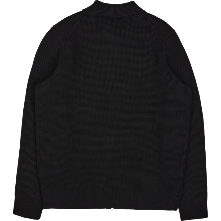 Lyle & Scott Milano stickad genomskinlig skjorta med dragkedja Z865 Jet