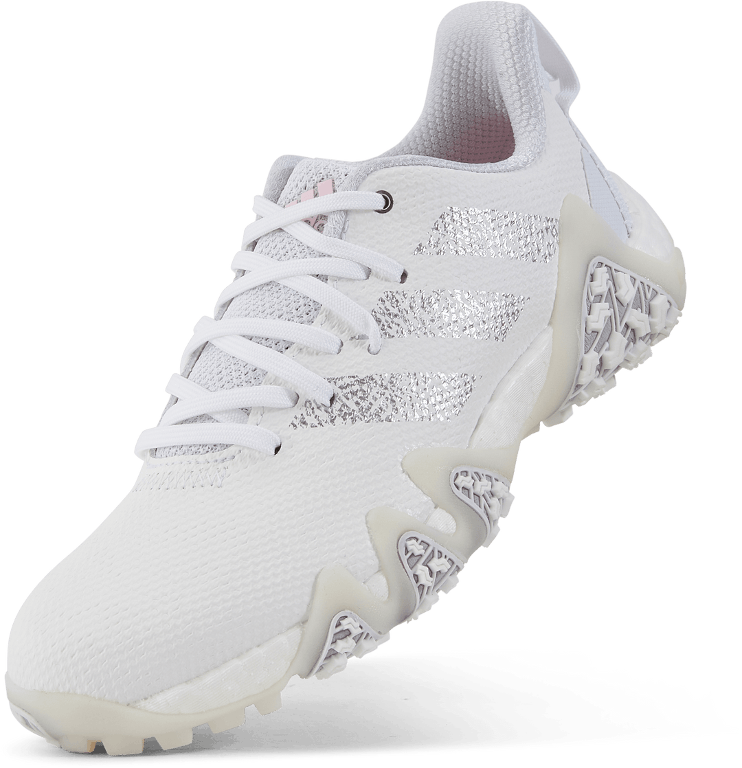 Zapatos de golf sin clavos Codechaos 22 Blanco nube / Plata metalizado / Rosa claro