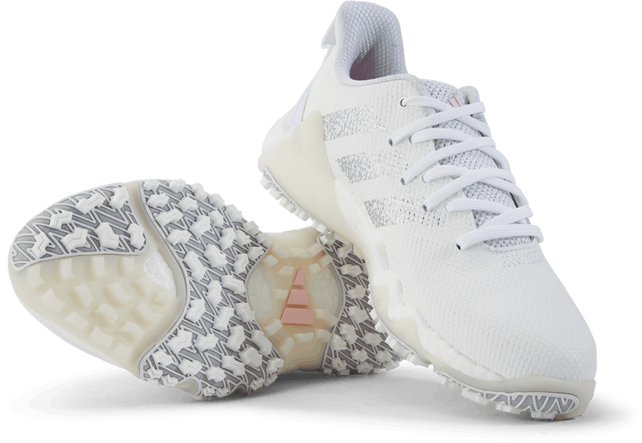 Zapatos de golf sin clavos Codechaos 22 Blanco nube / Plata metalizado / Rosa claro