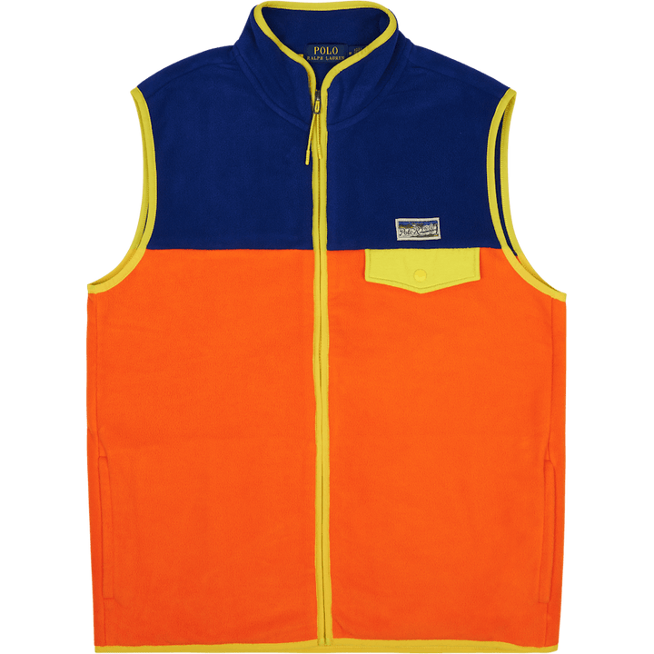 Color-Blocked børstet fleecevest Sailing Orange Multi