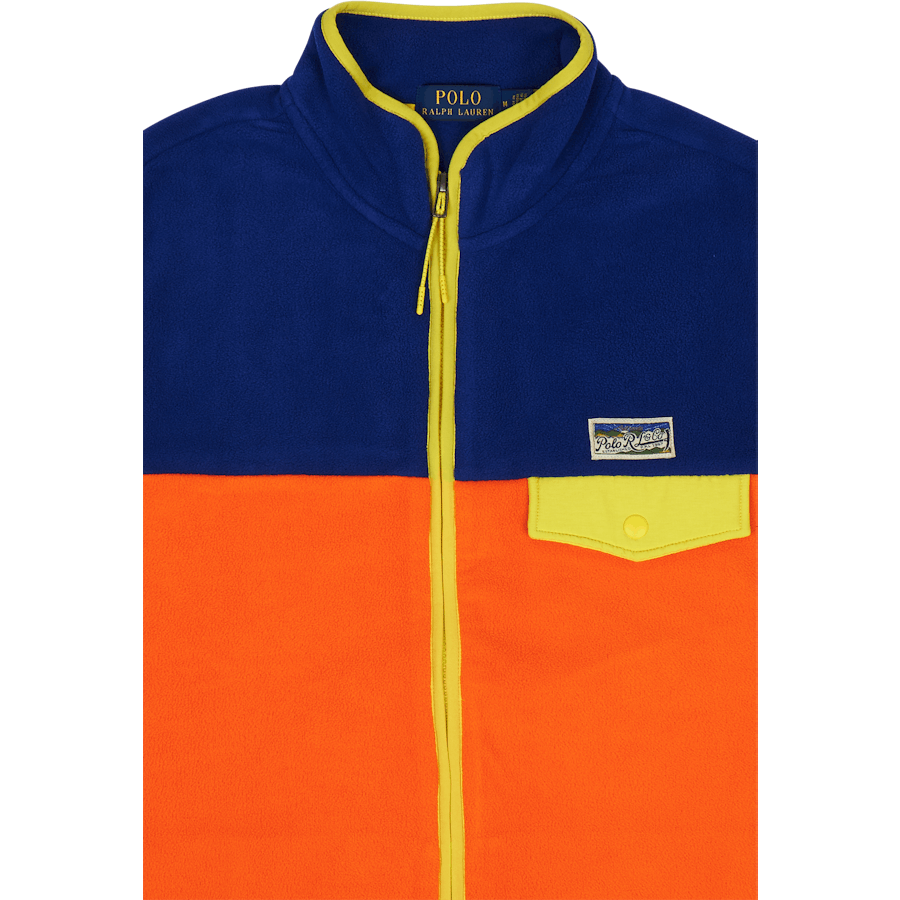Color-Blocked børstet fleecevest Sailing Orange Multi