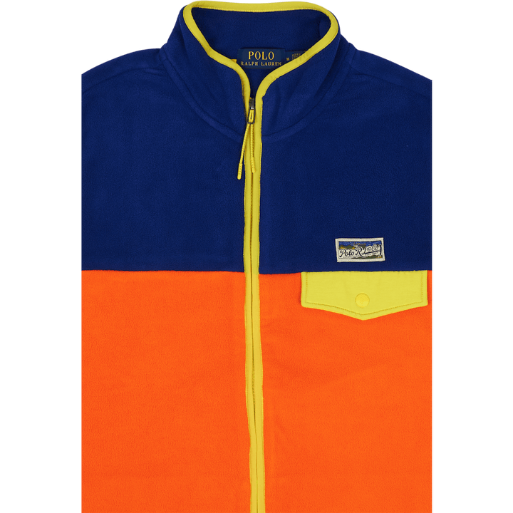 Color-Blocked børstet fleecevest Sailing Orange Multi