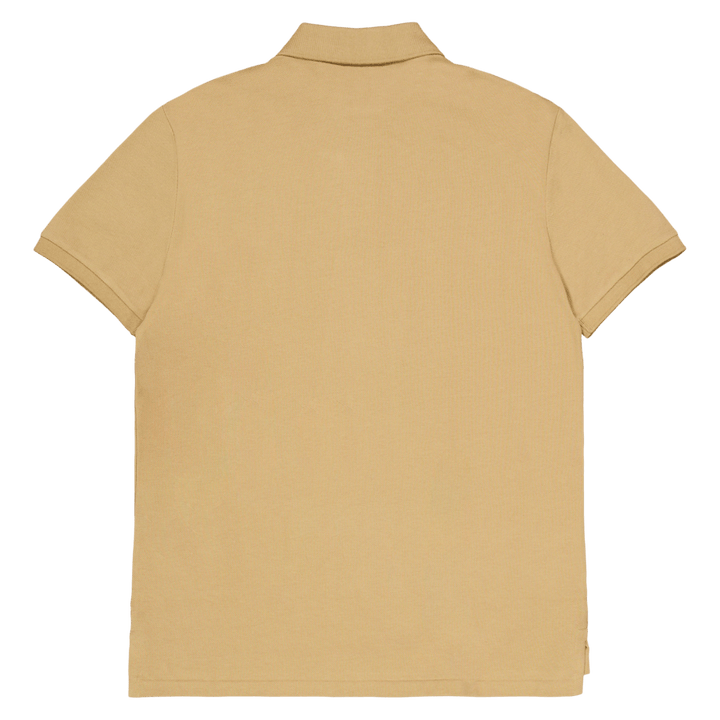 Custom Slim Fit Mesh Polo Shirt Cafe Tan