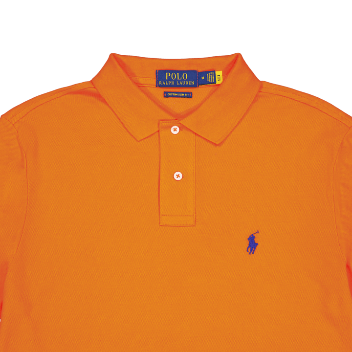 Custom Slim Fit Mesh Polo Shirt Sailing Orange