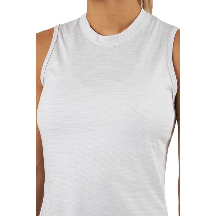 Polo de golf chiné sans manches à col montant Essentials, blanc