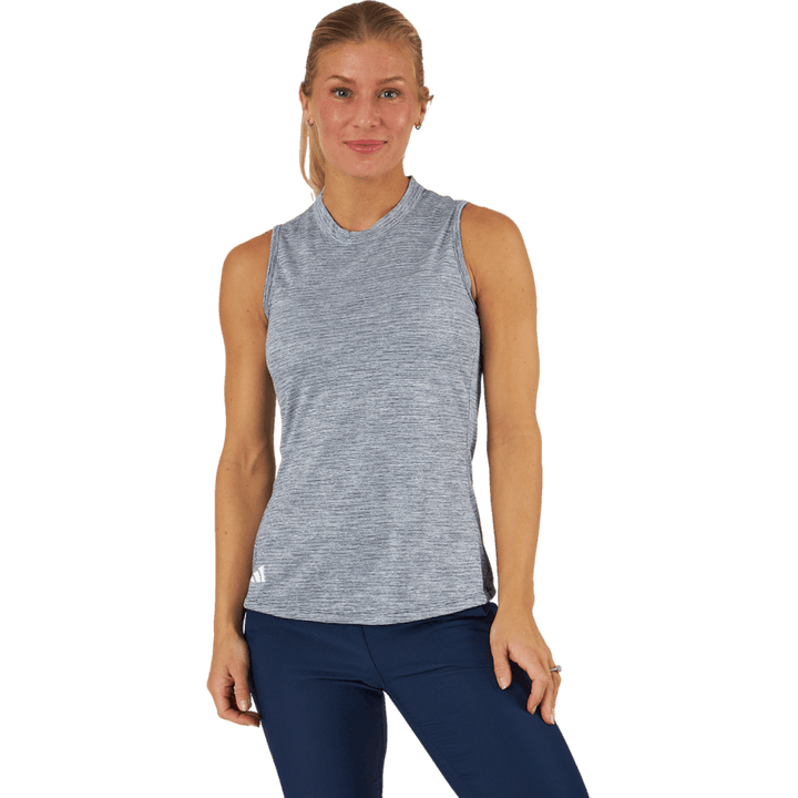 Essentials Heathered Mock-Neck ärmelloses Golf-Polo-Shirt Collegiate Navy