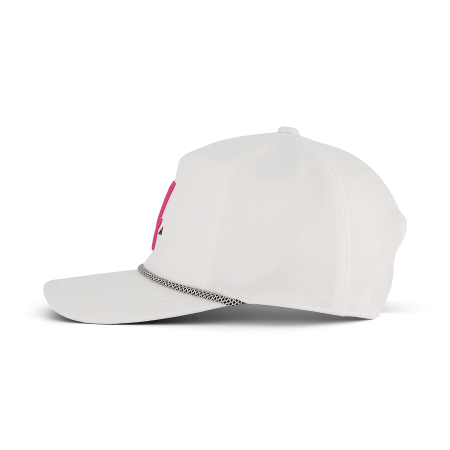 Pięciopanelowa czapka z daszkiem biała