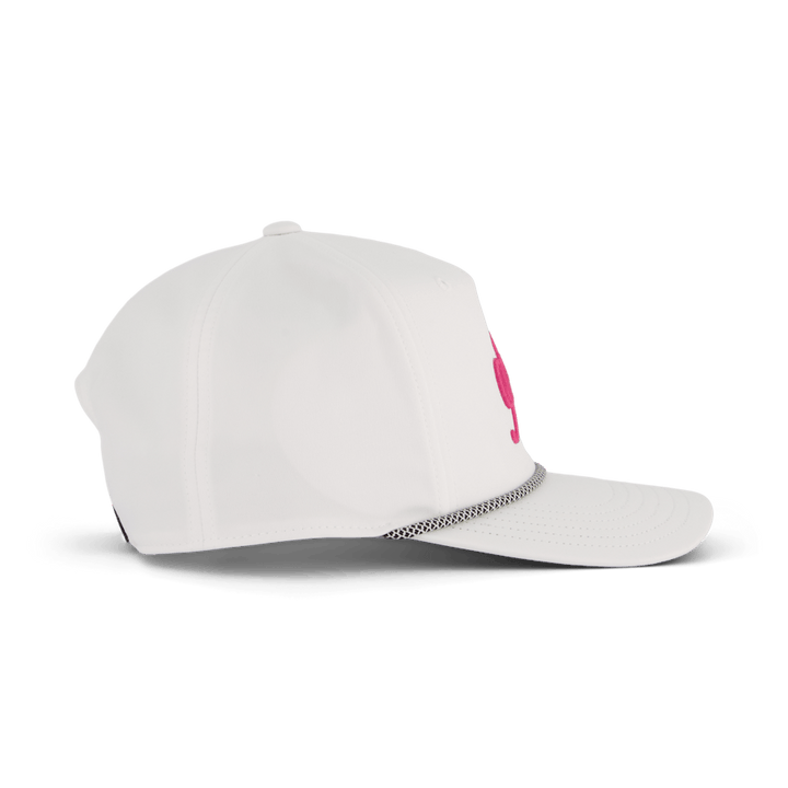 Pięciopanelowa czapka z daszkiem biała