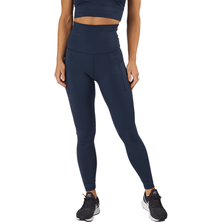 Collants taille haute - Poche latérale bleu foncé