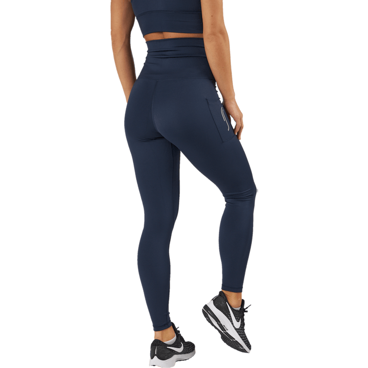 Collants taille haute - Poche latérale bleu foncé