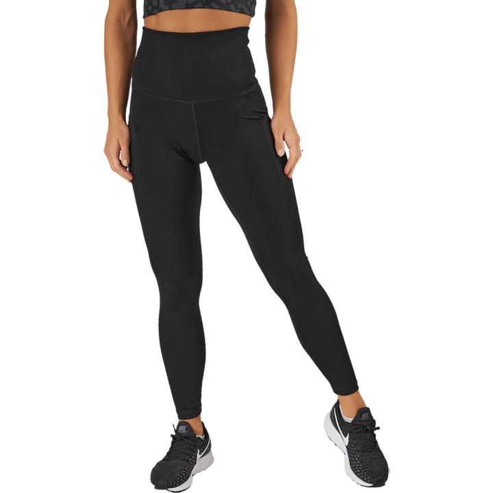 Aukšto juosmens pėdkelnės - šoninės kišenės Black