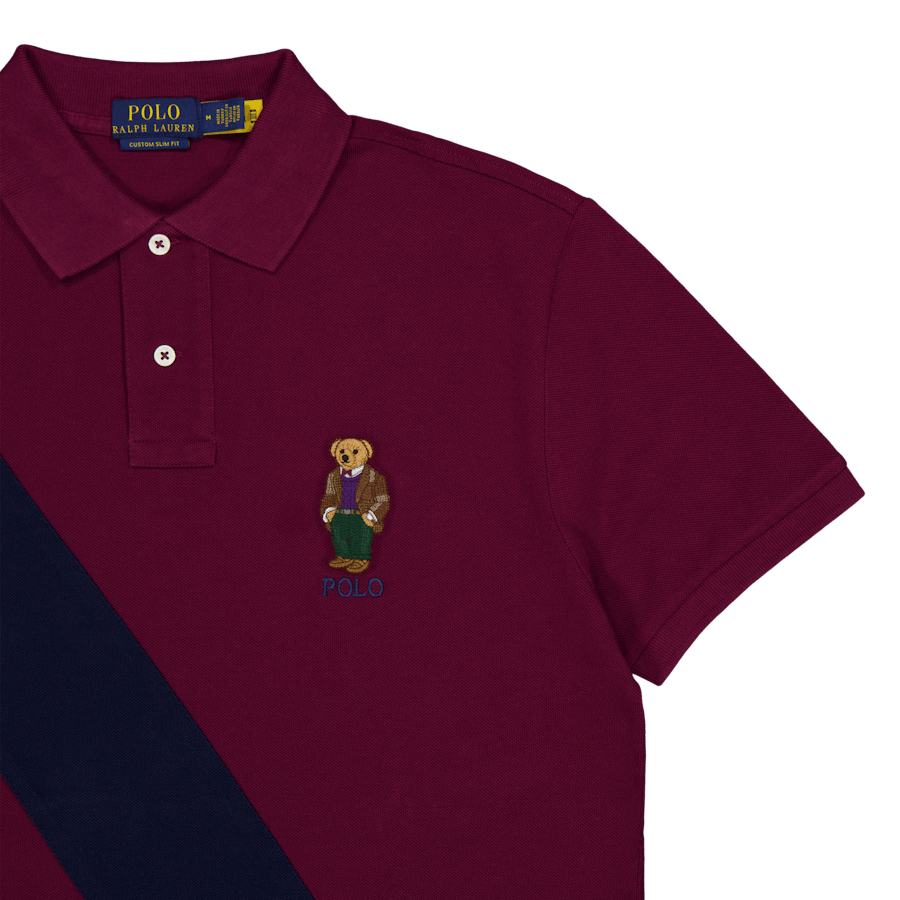 Custom Slim Fit Polo Bear Polo Shirt Fa23 Cls Wn/Crse Nvy Hrtg Bear