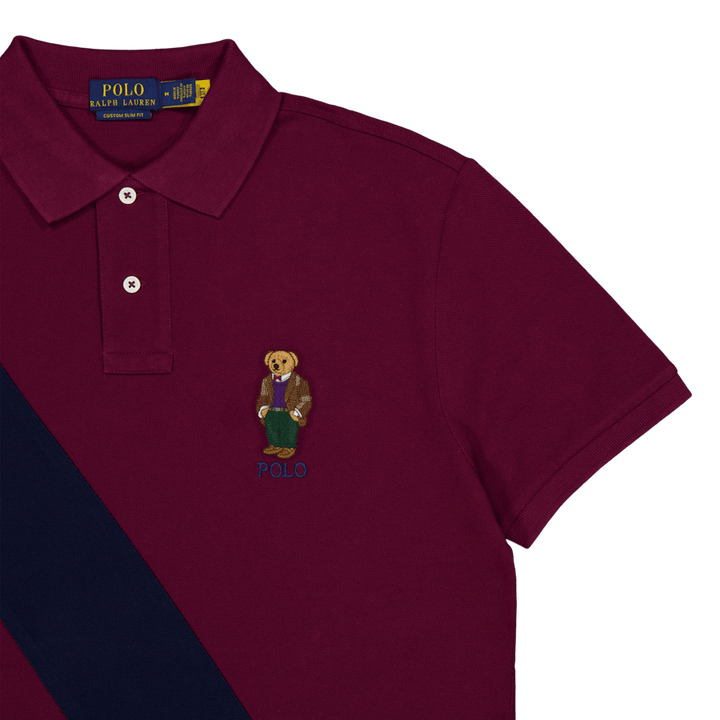 Custom Slim Fit Polo Bear Polo Shirt Fa23 Cls Wn/Crse Nvy Hrtg Bear