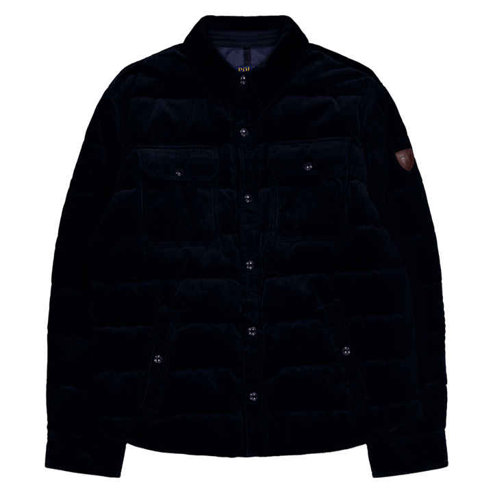 Gesteppte Cord-Daunenjacke Aviator Navy