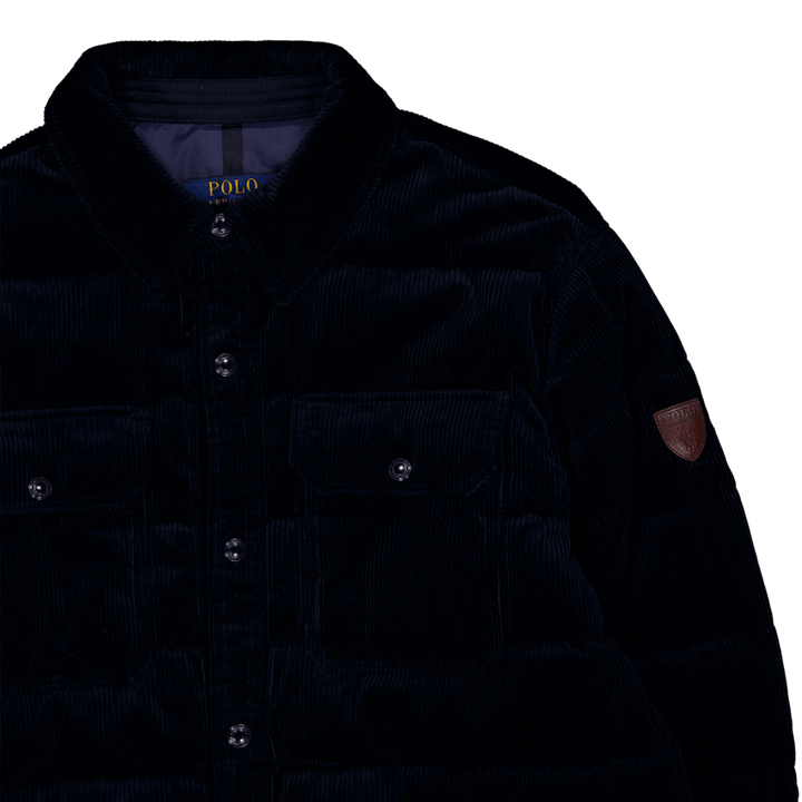 Gesteppte Cord-Daunenjacke Aviator Navy