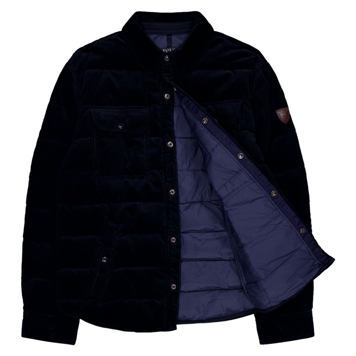 Gesteppte Cord-Daunenjacke Aviator Navy