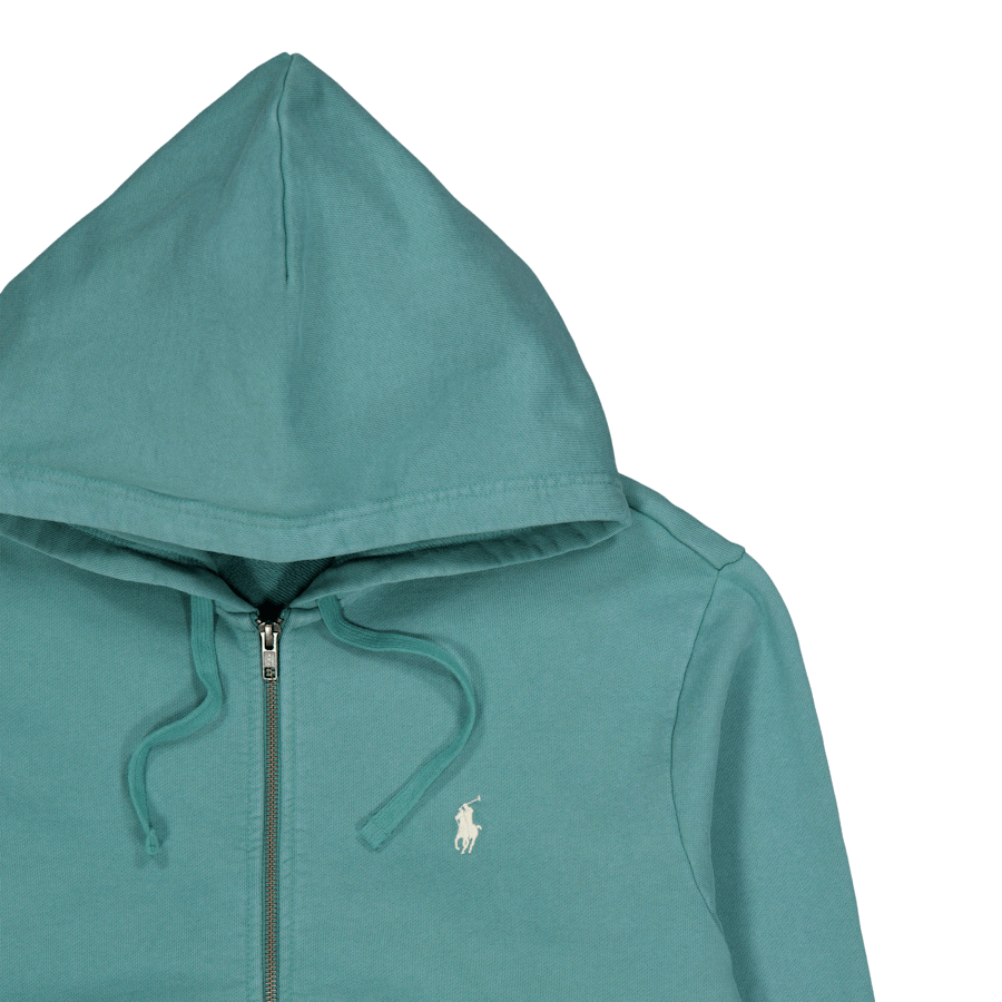 Loopback Terry-genser med glidelås og hettegenser Fairway Green