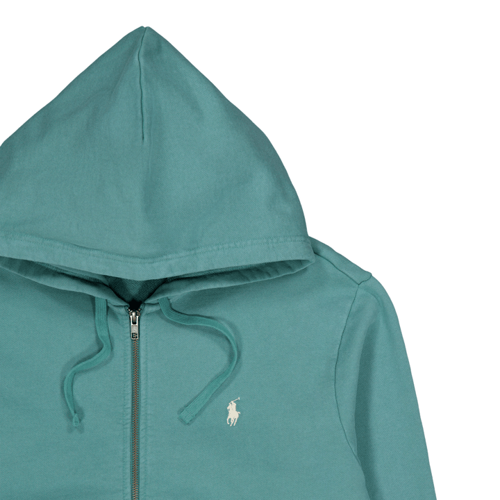 Loopback Terry-genser med glidelås og hettegenser Fairway Green