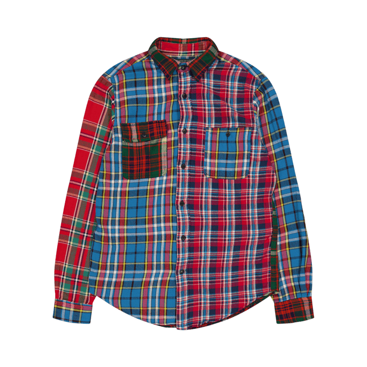 Custom Fit Patchwork-arbeidsskjorte i flanell 6194 Patchwork