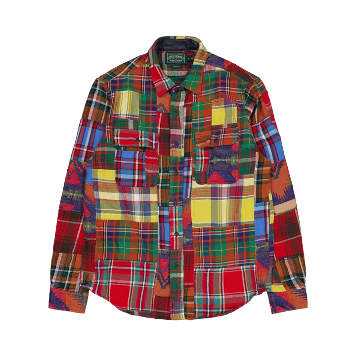 Classic Fit Patchwork-arbeidsskjorte i flanell 6198 Adirondack Patchwork