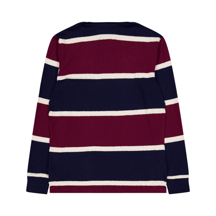 Rugbyskjorte Classic Fit Striped Jersey Rugby Shirt Classic Wine Multi