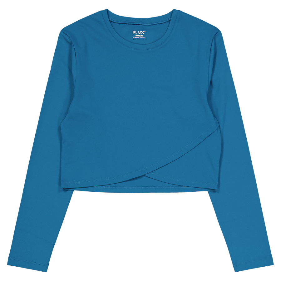 Top Ella a maniche lunghe sovrapposte Blu Corallo