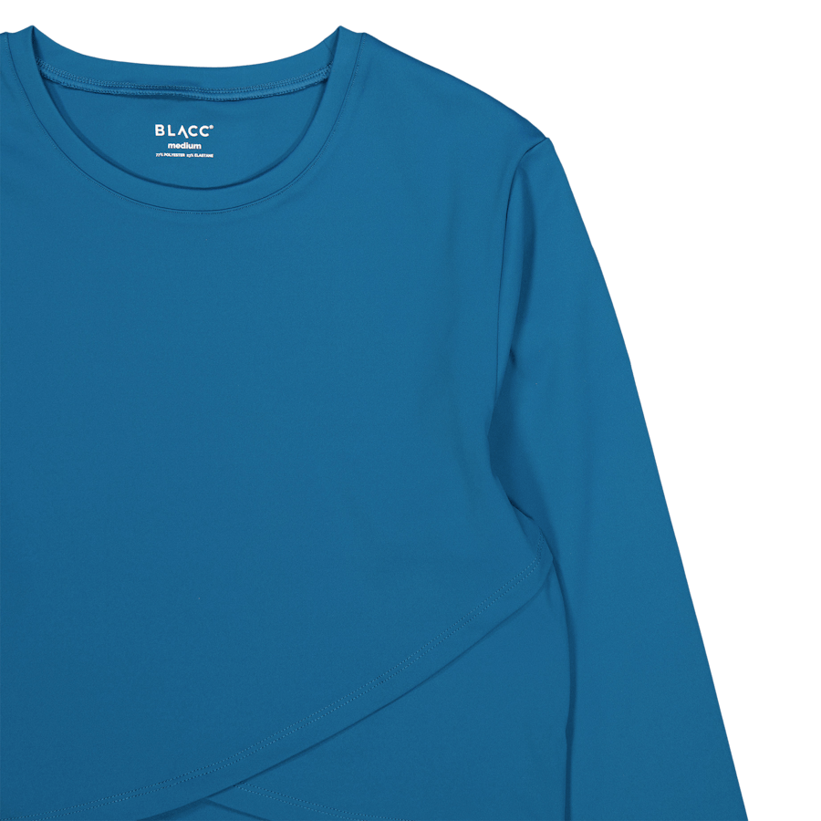 Top Ella a maniche lunghe sovrapposte Blu Corallo