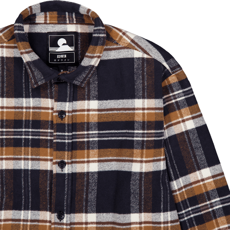 Sebastian Shirt Ls Navy / Brown