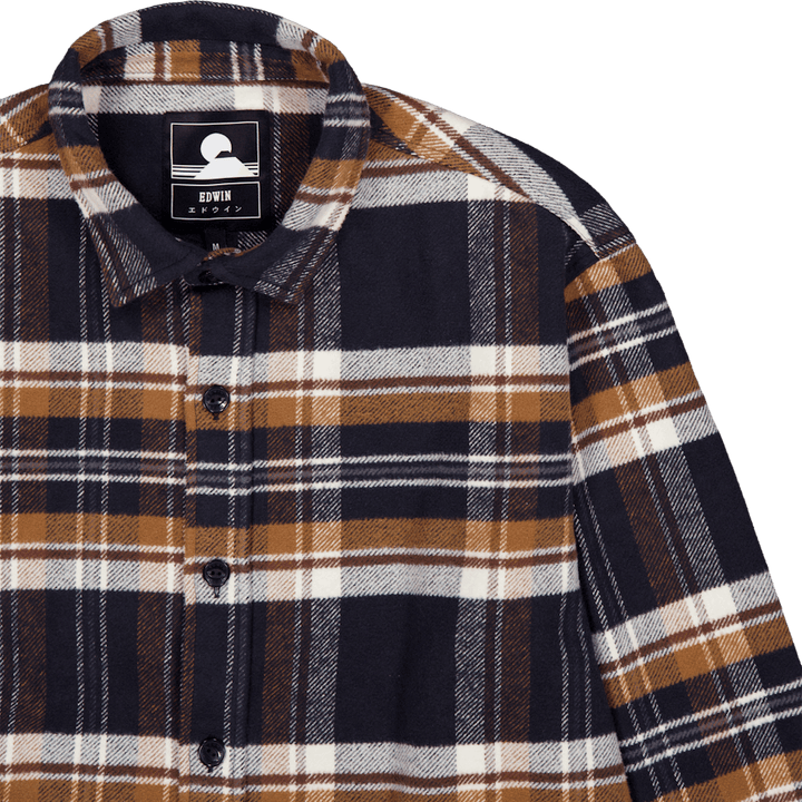 Sebastian Shirt Ls Navy / Brown