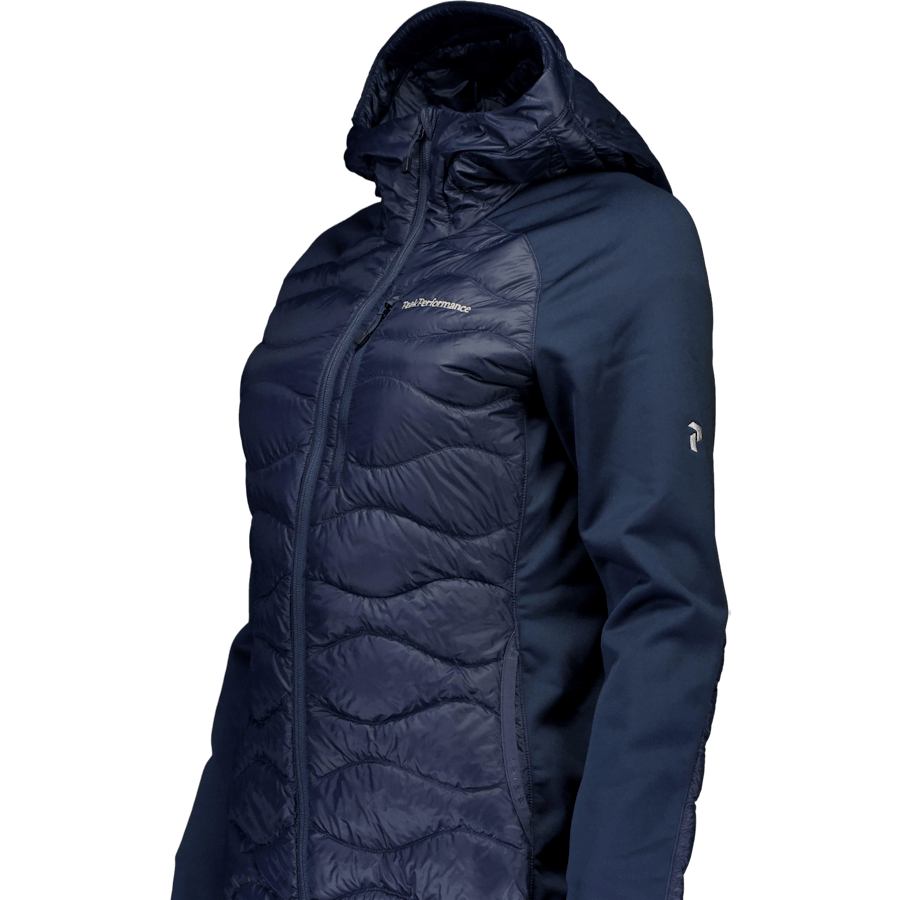 W Helium Down Hybrid Hood Blue Shadow