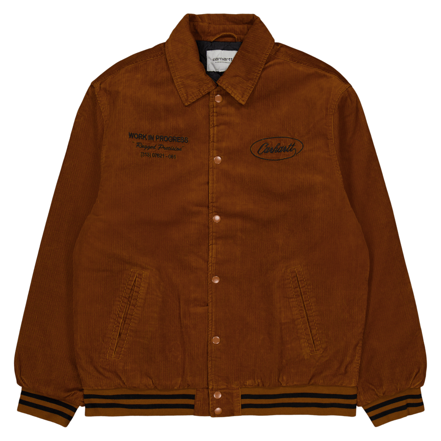 rugged letterman jacket deep h brown / black – Footway.com